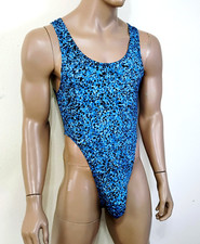 Men's Body Suit One Piece Thong Animal Print Medium Contoured Pouch Made in USA.