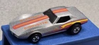 Vintage 1975 Hot Wheels Corvette Stingray Silver Loose. Blister Pull Metal Base.