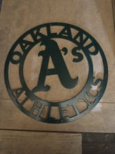 Oakland A's Athletics MLB Baseball 14” Round Metal/ Steel Wall Sign