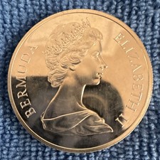 Bermuda 1972 $1 Silver Wedding Silver Coin KM#18 0.500 Fineness
