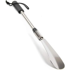 Telescopic Long Shoe Horn with Spring-Loaded Handle Extending Adjustable Shoe