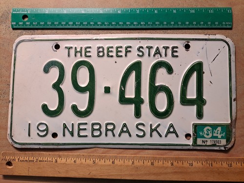 License Plate, Nebraska, 1964, Passenger, 39 (small Cheyenne County) - 464