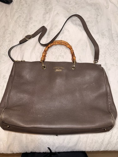 Gucci Bamboo Handle Shopper Tote Model Large Tan Purse Bag
