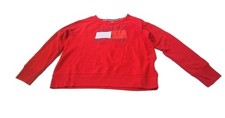 Tommy Hilfiger Sport Sweatshirt Womens Large Red Logo Thumbhole Pullover