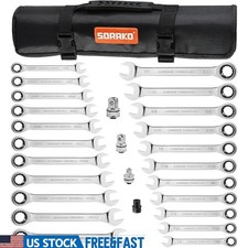 72-Tooth Ratchet Wrench Set Combination Tool SAE Metric Chrome Vanadium Steel US