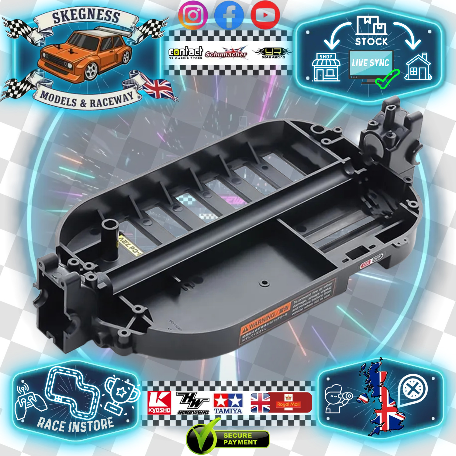 TAMIYA TT01E Euro Truck Parts - 1X 51001 BATH TUB CHASSIS (TT01/E/R/D) EURO TRUC