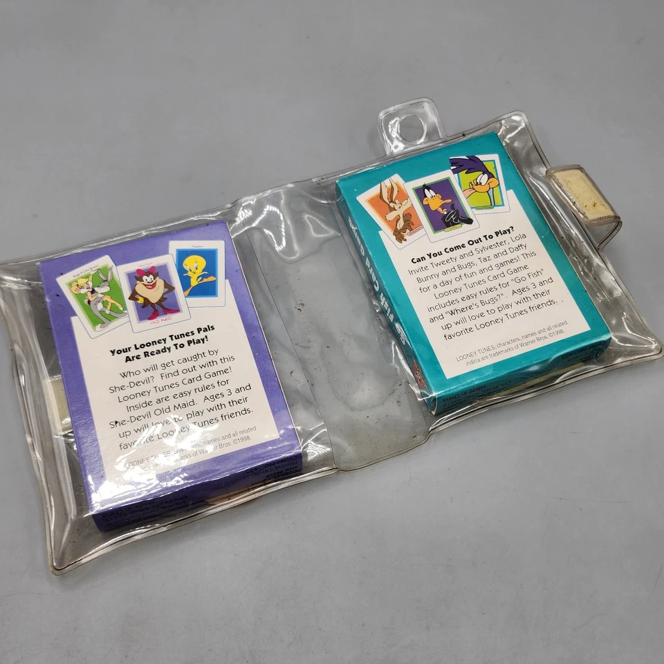 1998 Looney Tunes Conjunto de 2 Jogos de Cartas Completo-OLD MAID & GO FISH - Imagem 4 de 4