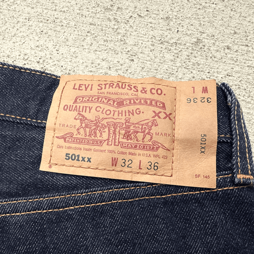Levi's 501XX W32 L36 USA Made 2000s Vintage Dark Indigo Denim Jeans Big E - Bild 4 von 10