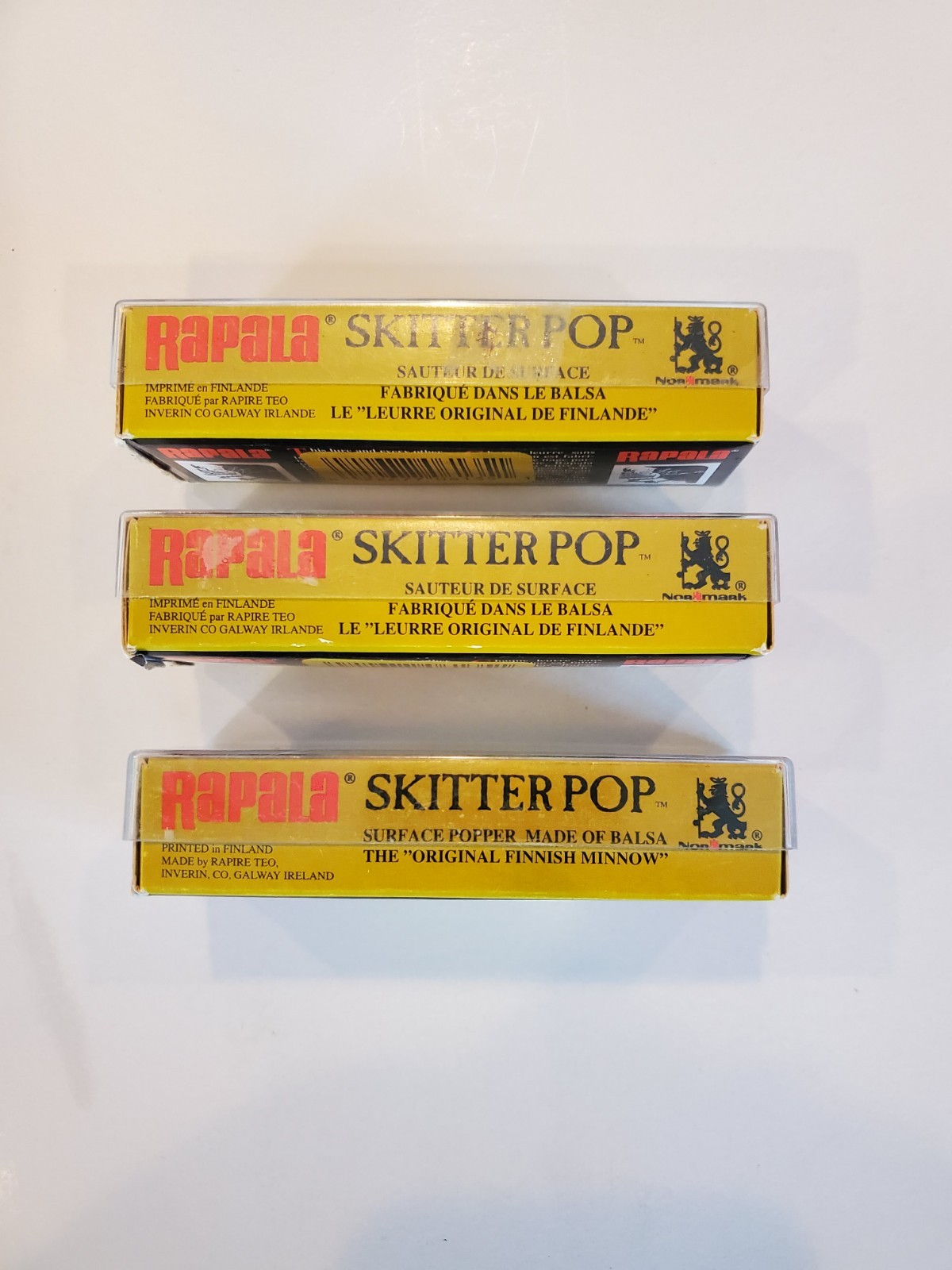 3 Rapala Skitter Pop #7  Wood Topwater Lures Hot Clown Bassmaster In-fisherman  - Image 5