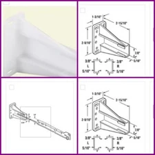 Drawer Side Track Brackets, White Nylon 1-Pair