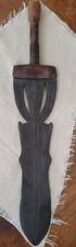 RARE 19th Century African Ceremonial Sword Engraved  Blade