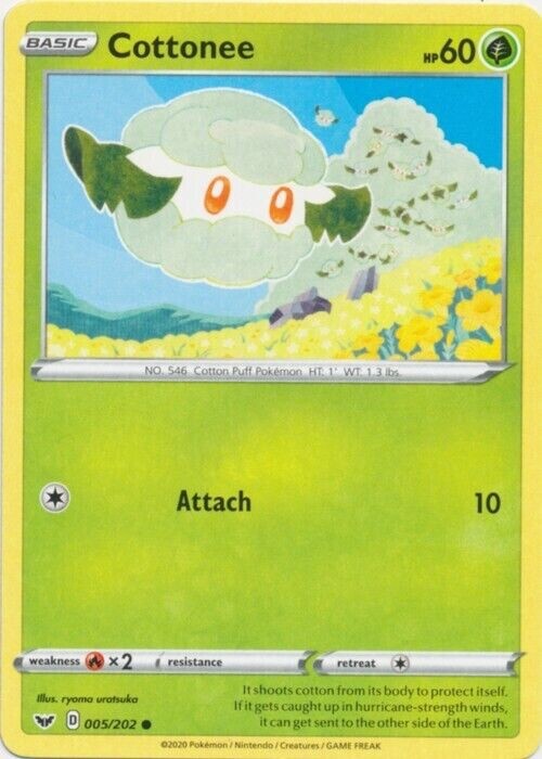 Pokemon - Cottonee - 005/202 - Sword & Shield Base - NM/M