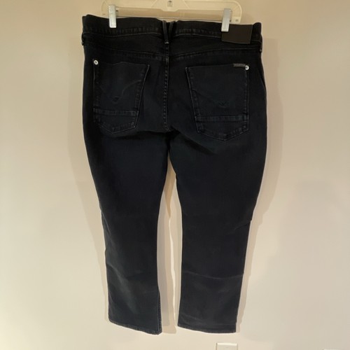 Hudson Clifton Jeans Straight Leg Black Bootcut Zip Fly Stretch Denim 36X31 - Picture 7 of 7