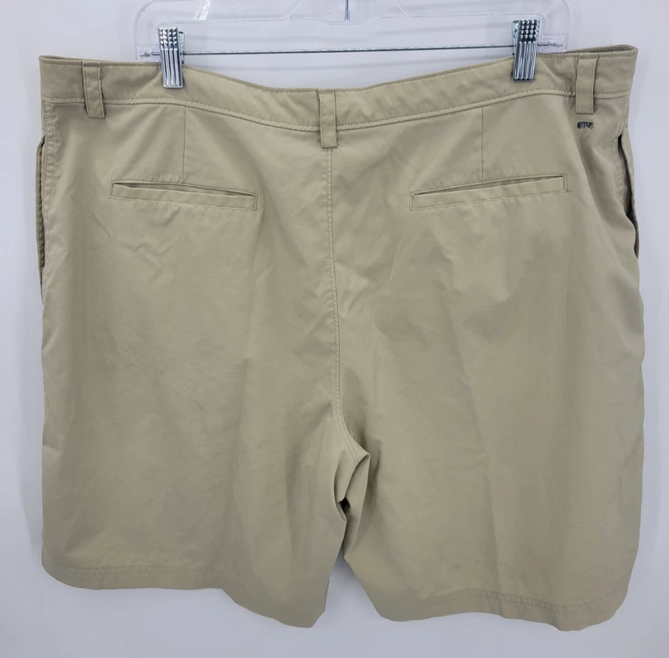 Champion C9 Shorts Mens 42 Tan Khaki Flat Front Casual Pockets Performance Chino - Image 2 of 4