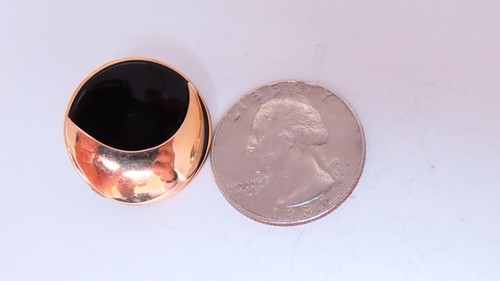 Aretes redondos ojos de panda de ónix oro 14kt 12629 - Imagen 3 de 4