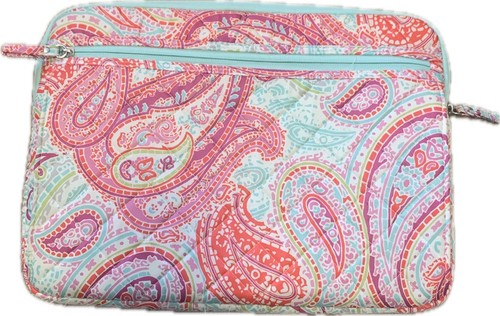 15" Laptophülle Studio C Paisley pink mintgrün gepolstert EUC
