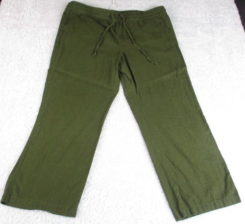 Ann Taylor Factory Leg grün Gr. XL The Easy Leinenhose Kordelzug