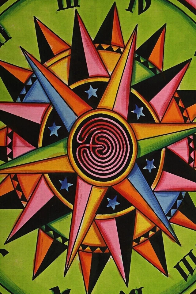 Cycle Of The Ages Cotton Hippie Mandala Tapestry Decor Window Door Curtain Boho - Image 3 of 4