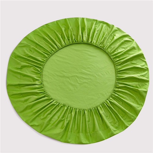 Solid Color Cotton Round Fitted Sheet Bed Cover pillowcase 200/220cm - Picture 39 of 93