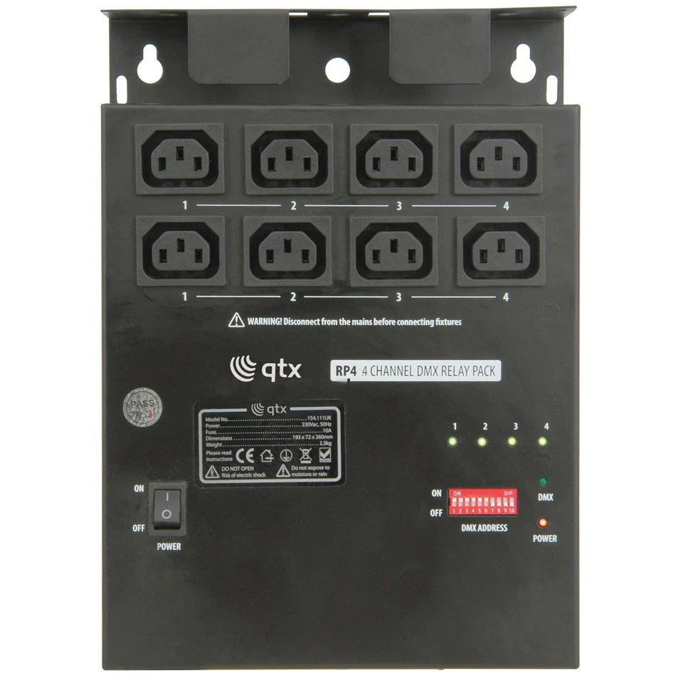 QTX RP4 4 Channel DMX Relay pack - Image 2 of 3