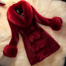 Thick Warm  Faux Fur Coat Long Parka Trench Noble Outwear Winter Women 2025、