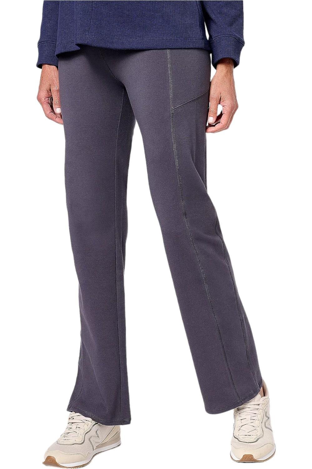 Эластичные брюки для легких ботинок Denim & Co. Active Duo с карманами серого цвета