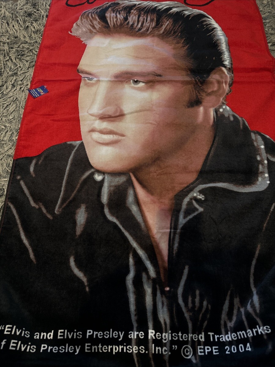 エルビスプレスリー　ビーチタオル(新品未使用） Elvis Presley Beach Towel Cotton Terry Cloth Signature Vintage 56