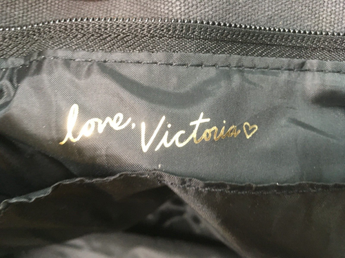 Victoria's Secret Totes Expandable Weekender Purse Shoulder Sequin Canvas Bag - Picture 16 of 23