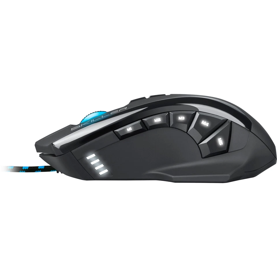 Sharkoon SKILLER SGM1, Gaming-Maus, optisch, 10800dpi, USB, 12 Tasten, schwarz - Bild 4 von 4