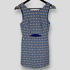 ZARA TRAFALUC Womens Geometric Pattern Sleeveless Cutout Romper Dress SIZE S