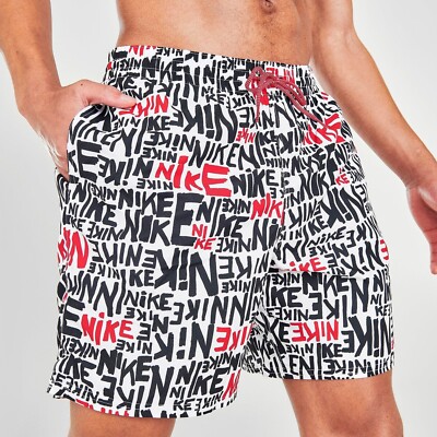 nike all over print swim shorts