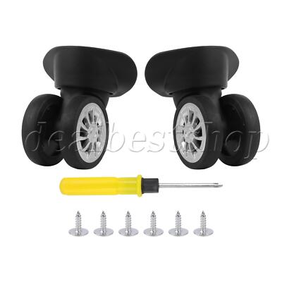 2 x Suitcase Repair Parts Spinner Wheels 3.66'' W299 Left & Right Black