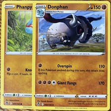 Phanpy 91/195, Donphan 92/195 - Evo Line - Silver Tempest - Read Desc.