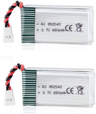 Set of 2 LiPo Battery 3.7V 650mAh 25C for RC Drones | For Syma X5C, CX-30W