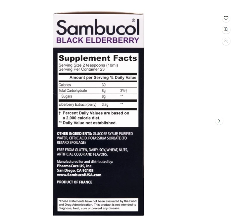 SAMBUCOL SAÚCO NEGRO ORIGINAL 7,8 OZ - Caducado 11/2024 Foto 4 de 4