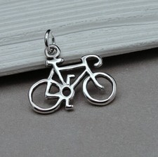 Dije de bicicleta de plata de ley 925 - Dije de bicicleta - Colgante de bicicleta - Dije de ciclista
