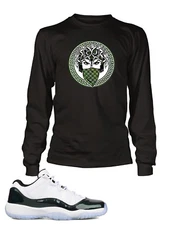 Mask Lady Tee Shirt To Match J11 LOW EMERALD Sneaker Graphic Pro Club Shaka T