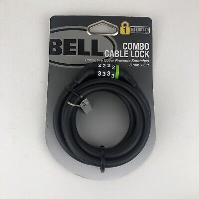 BELL Bicycle Combination Cable Lock 8MMX5FT Protective Cover NEW~BB106 
