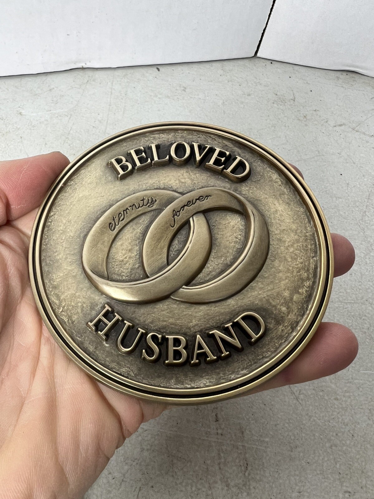 Batesville Casket LifeStories Display Funeral Medallion Magnet Beloved Husband