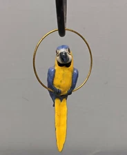 Retired Hagen Renaker Blue & Gold Macaw Parrot on Ring