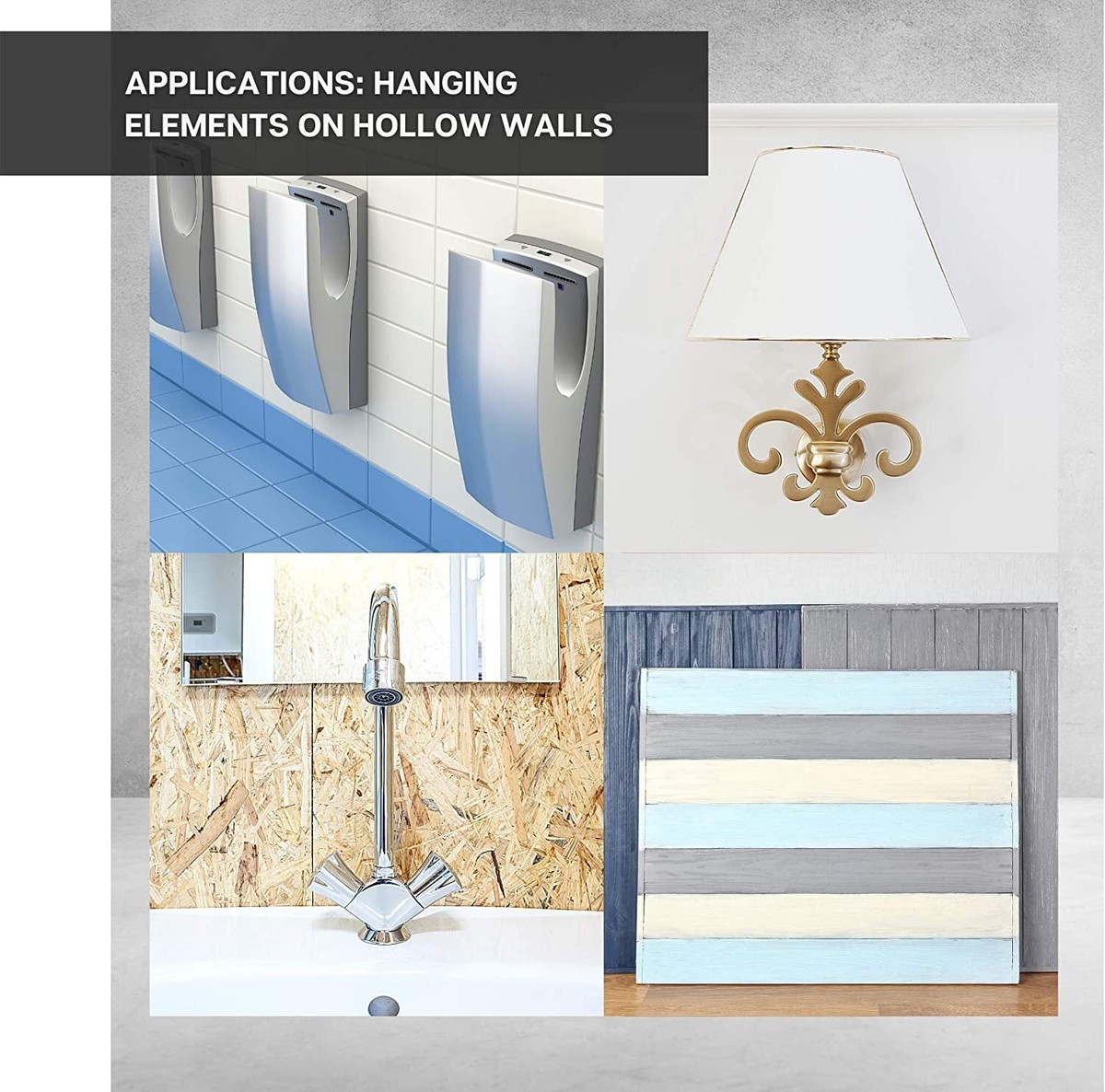 Ganci Per Lampadario A Soffitto - 5 Pezzi Con Tasselli Basculanti M6 - Foto 5