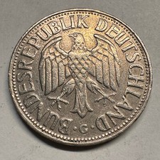 1963 Germany 1 Mark - G - Beautiful Coin - #A-052-B