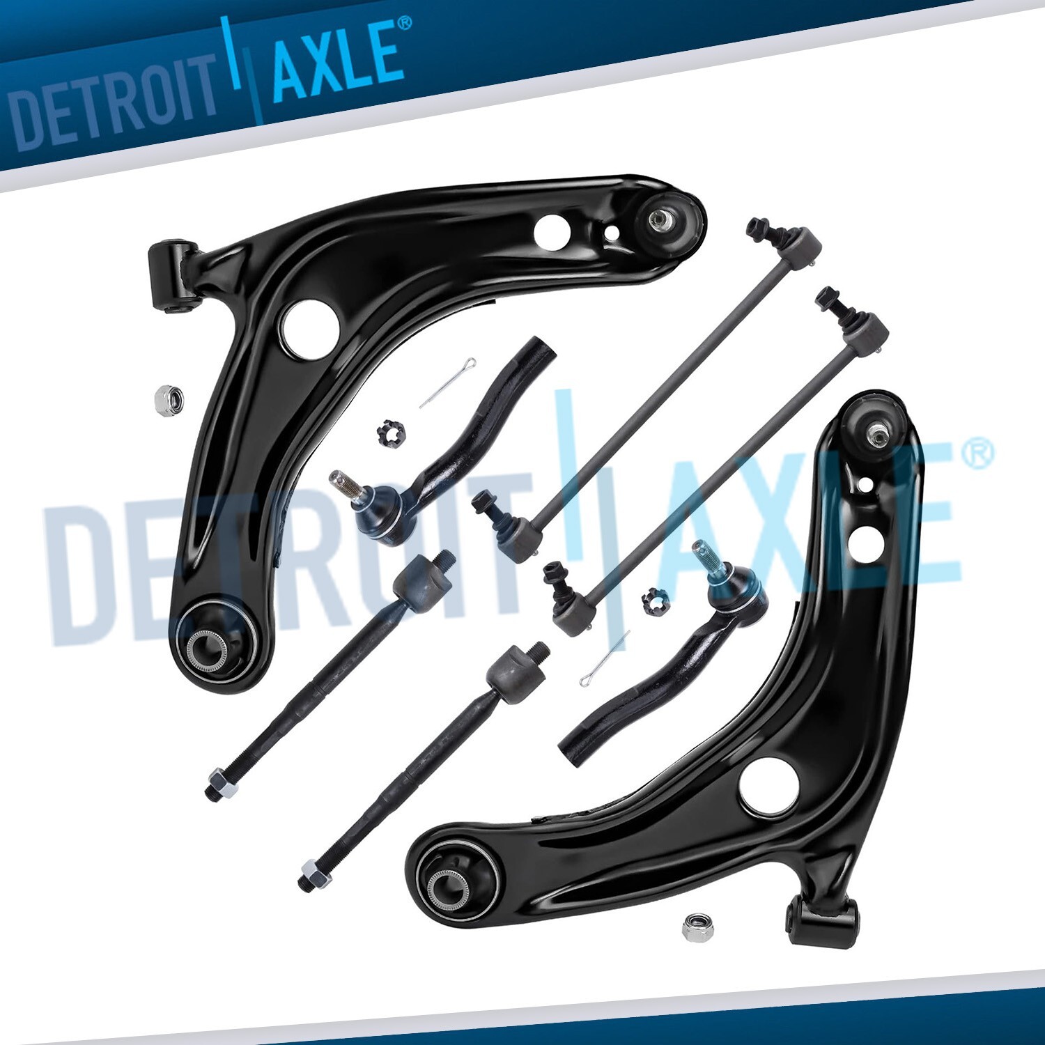 8pc Front Lower Control Arms Tie Rods Sway Bars Kit for 2006-2013 Toyota Yaris