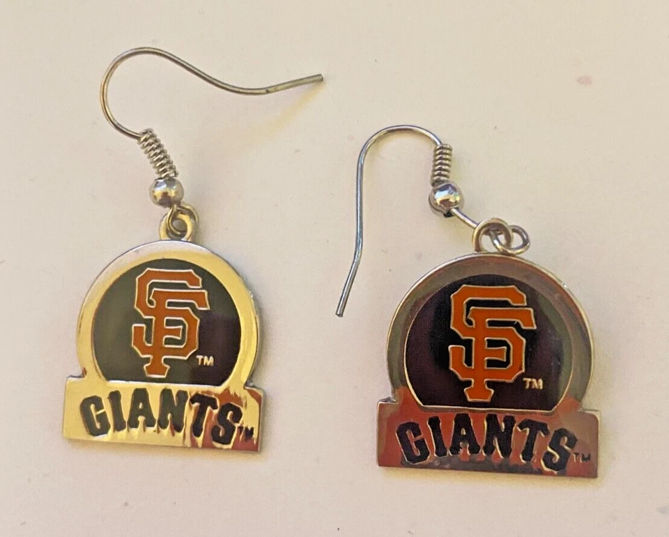 San Francisco Giants MLB Orange on Black Dangle Earrings - Image 4 of 4