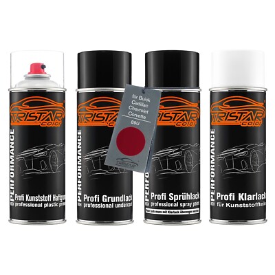 Autolack Spraydosen Set für Kunststoff für Buick 89U Crystal Claret Red Metallic