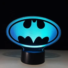 BATMAN 3D INSIGNIA SUPER  COOL 7 COLORS