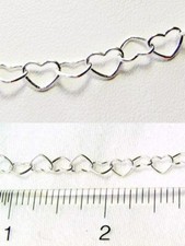 Solid Sterling Silver 5mm Heart Chain 12 inches (3.79G) 9197