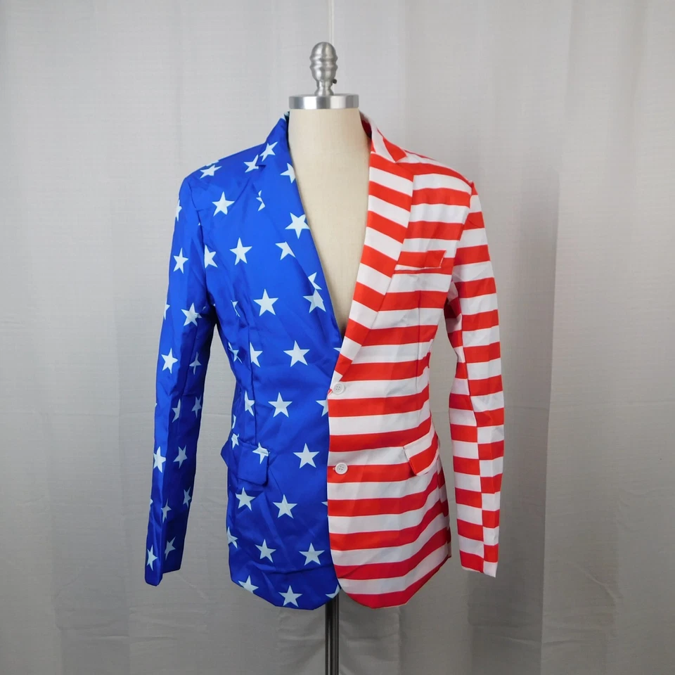 Traje y corbata Suitmeister Slim-Fit bandera estadounidense novedad 42-44 grande #2480 Foto 3 de 4