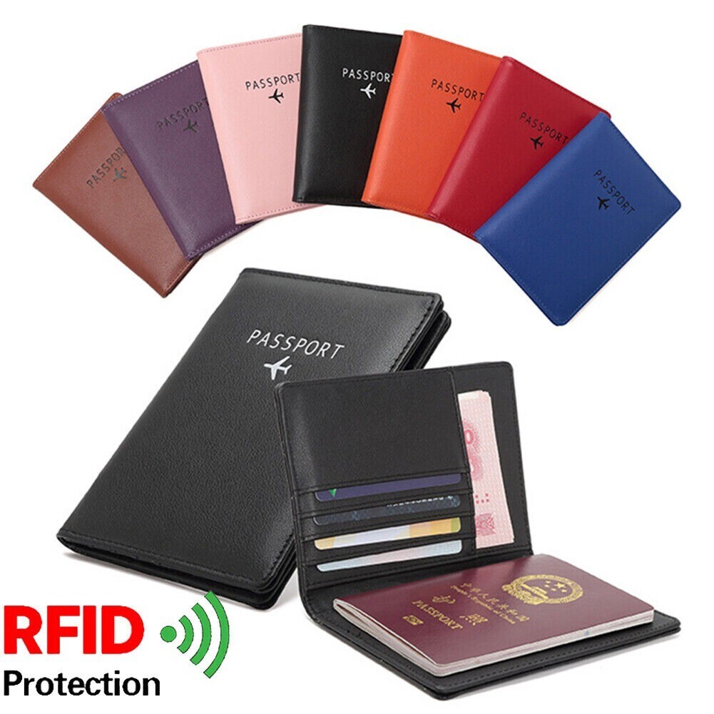 RFID Blocking Passport Holder with Zipper Travel Wallet for Women-image