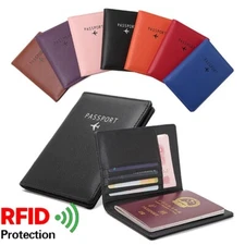 RFID Blocking Passport Holder Cover Travel Bag Card Case with Zipper for Women